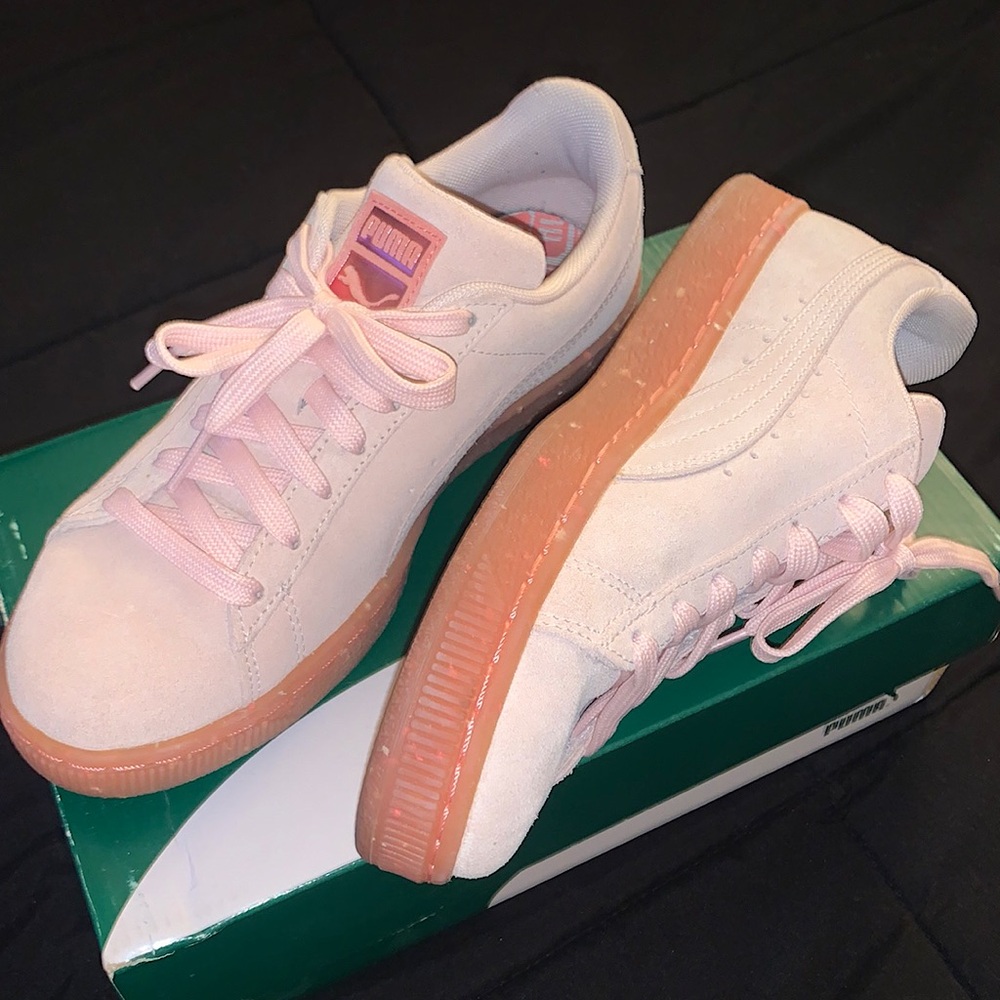Puma Shell Pink Suede Classic Glitz Sneakers 💖